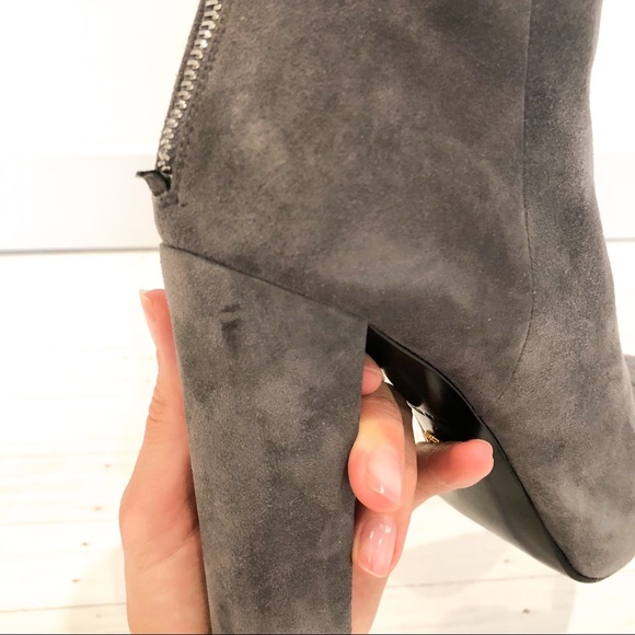 ❌SOLD❌ Prada Platform Suede Booties Gray Grey - Picture 6 of 8
